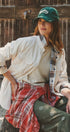 Reversible Corduroy Flannel Plaid Shacket Western for Women in CREAM - Women's Jackets & Blazers | Urban Daizy