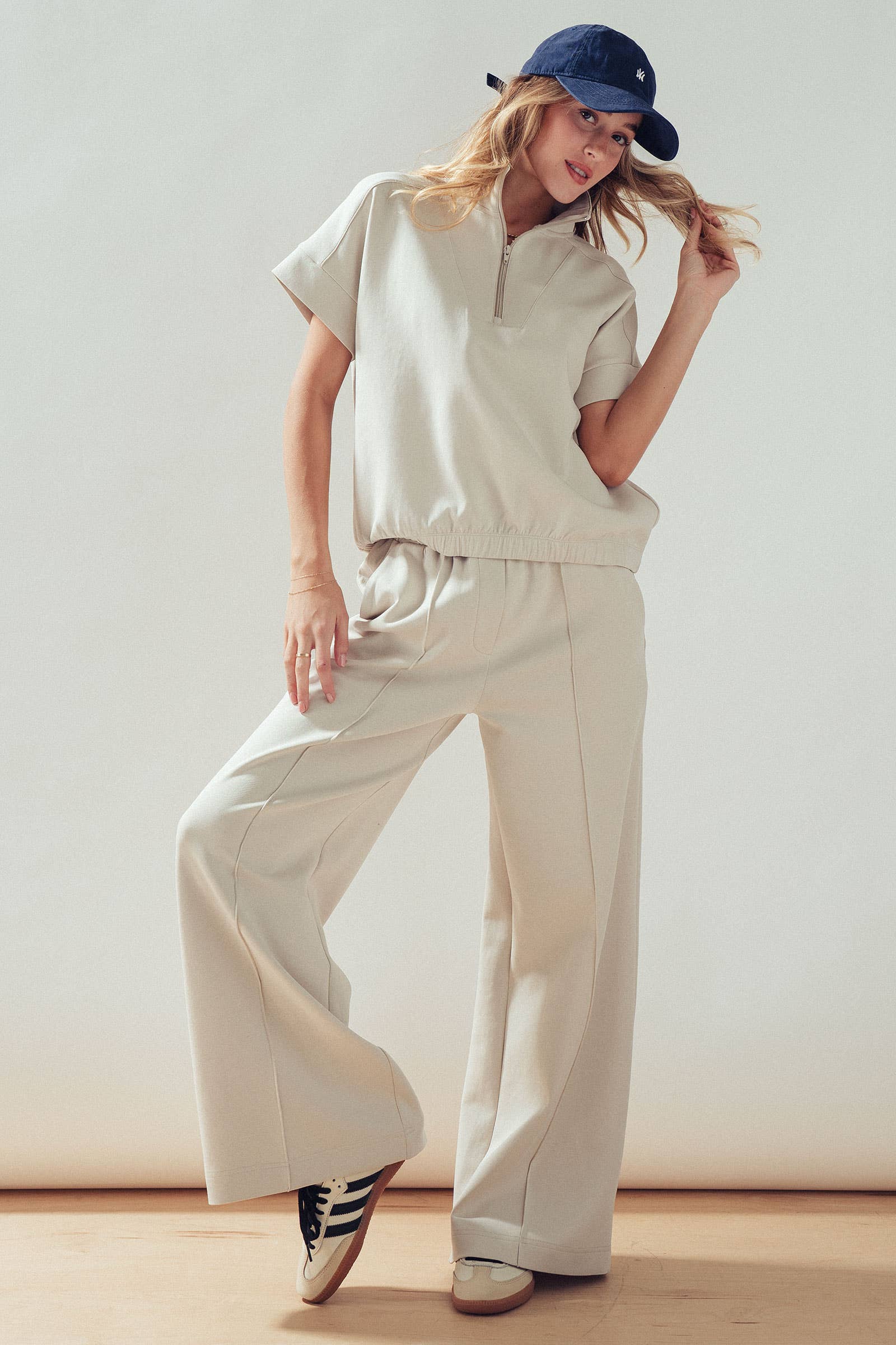 Half-Zip Short Sleeve Pullover Top