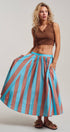 Urban Daizy Retro Chevron Stripe Elastic Waist Maxi Skirt Blue-Brown Skirt - Women's (UDSK0106-Blue-Brown) – alternate view 12