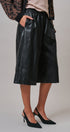 Vegan Leather Culotte Pant in BLACK - Women's Casual Pants | Urban Daizy