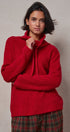 Ribbed Funnel Neck Knit Sweater in RED - Women's Sweaters | Urban Daizy
