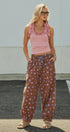 Retro Candy Pop Polka Dot Pants in BROWN BLUE - Women's Pants | Urban Daizy