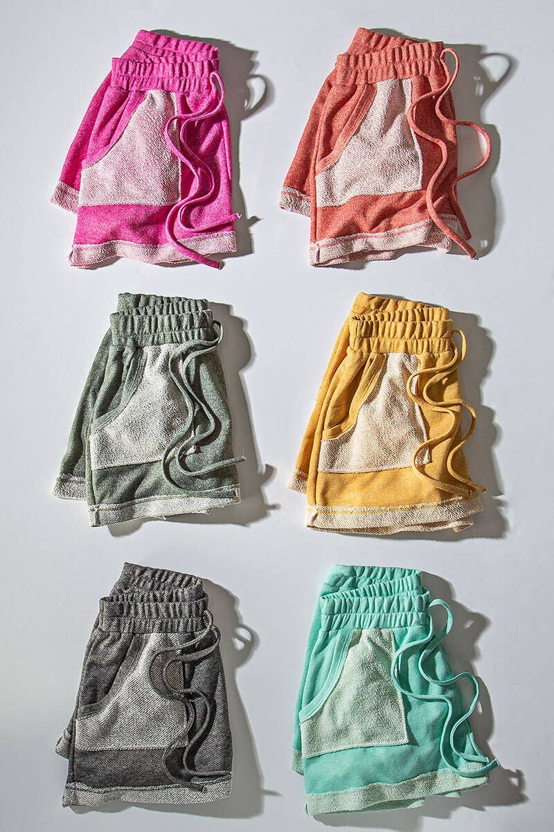 Urban Daizy Garner Cozy Reverse Stitch Colorblock Short Black Lounge Shorts - Women's (UDZ-PT-00209) – alternate view 15