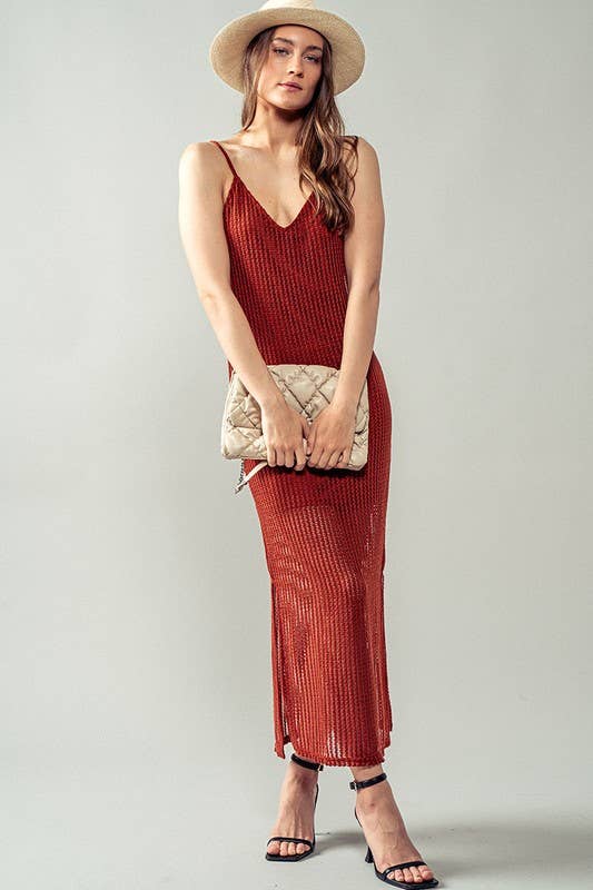 Urban Daizy Crochet Knit Strappy Lined Maxi Dress Black Dress - Women's (UDZ-DR-00199) – alternate view 12