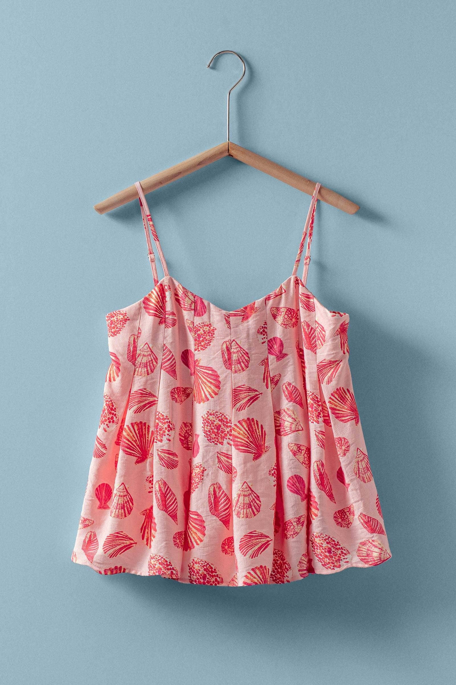 Seashell Print Empire Waist Cami Top