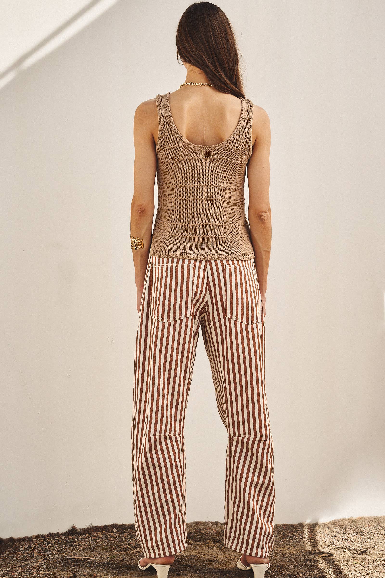 Railroad Striped Patch Pocket Spring Utility Pants