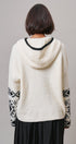 Nordic Fair Isle Hooded Sweater Wool Blend in IVORY BLACK - Women's Sweaters | Urban Daizy