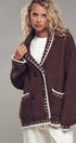 Urban Daizy Chunky Knit Oversized Contrast Cardigan Taupe Cardigan - Women's (UDZ-TP-00814) – alternate view 2