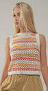 Urban Daizy Striped Crochet Tank Top with Contrast Trim Detail Blue-Multi Tank Top - Women's (UDZ-TP-00260) – alternate…