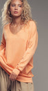 Urban Daizy Relaxed Soft V-Neck High-Low Tunic Sweater Carnation Tunic Sweater - Women's (UDZ-KN-01042) – alternate view 2