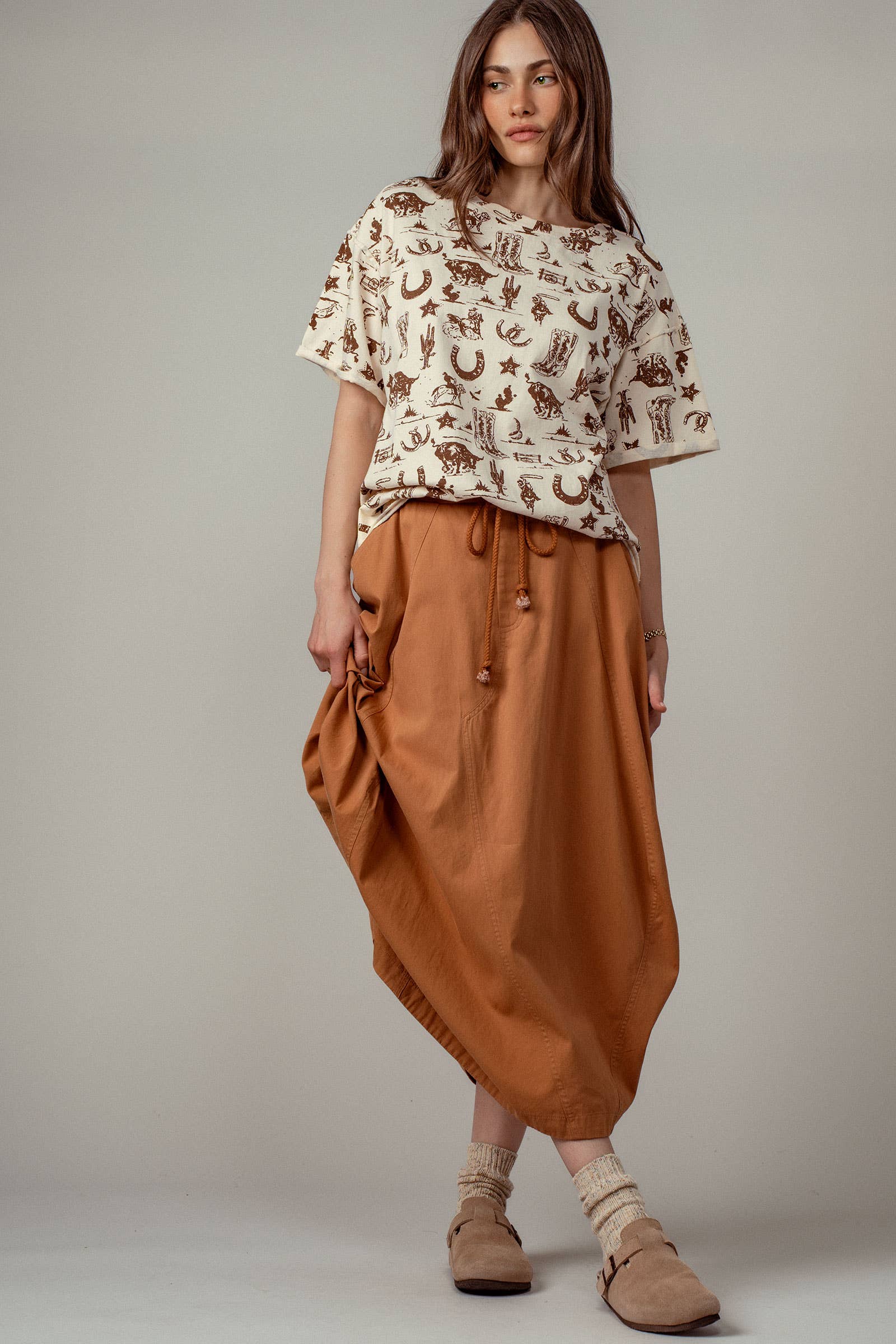 Urban Daizy Western Graphic Print Relaxed Fit Tee Blue T-Shirt - Women's (UDZ-DR-00390) – alternate view 23