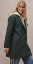 Scuba Topcoat with Detachable Hoodie in OLIVE - Women's Coats | Urban Daizy