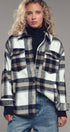 Urban Daizy Plaid Button-Down Jacket Black Shirt Jacket Shacket - Women's (UDZ-OT-00051) – alternate view 7