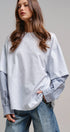 Urban Daizy Oversized Faux Layered Mixed Media Shirt Red Tunic - Women's (UDTP1445-Red) – alternate view 17