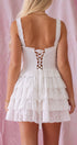 Urban Daizy Tiered Lace Corset Bodice Detail Mini Dress Ivory Dress - Women's (UDZ-DR-00381) – alternate view 10