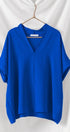 Urban Daizy Oversized V-Neck Folded Short Sleeve Top-GD Gd-Blue Blouse - Women's (UDZ-TP-00270) – alternate view 21