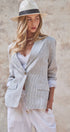 Urban Daizy Linen Single-Button Tailored Blazer Lt-Blue Jacket - Women's (UDOW0305-Lt-Blue) – alternate view 2