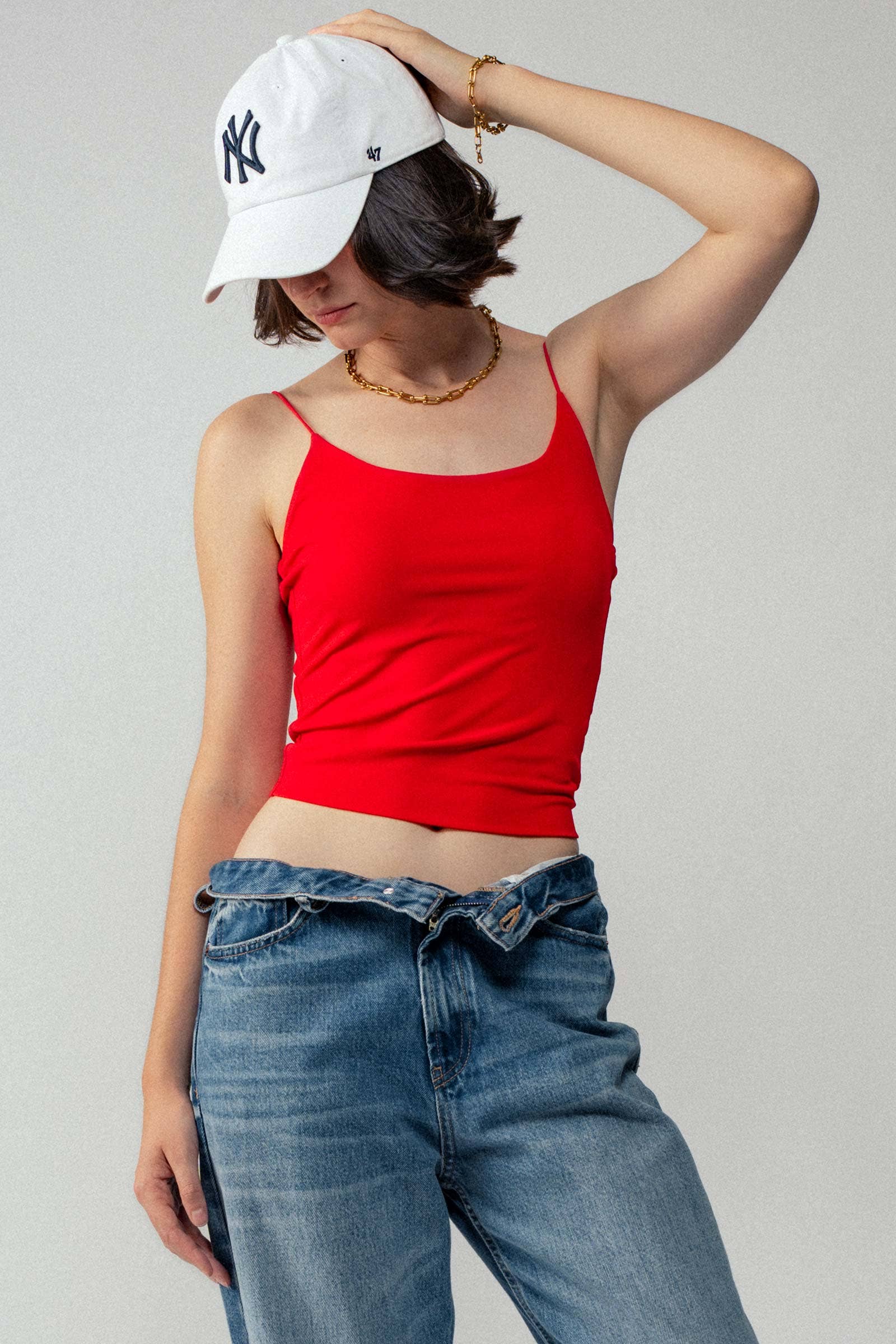 Urban Daizy Essential Double Layer Fitted Camisole Red Camisole - Women's (UDZ-TP-00002) – alternate view 2