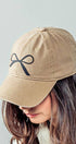 Urban Daizy Bow Graphic Relaxed Fit Baseball Cap Beige Baseball Cap - Women's (UDZ-AC-00112) – alternate view 8