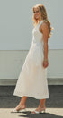 Soft Ruffle Bodice Midi Dress in WHITE - Women's Dresses | Urban Daizy