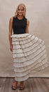 Tiered Ruffle Maxi Dress with Contrast Trim in BLACK - Women's Cocktail Dresses | Urban Daizy