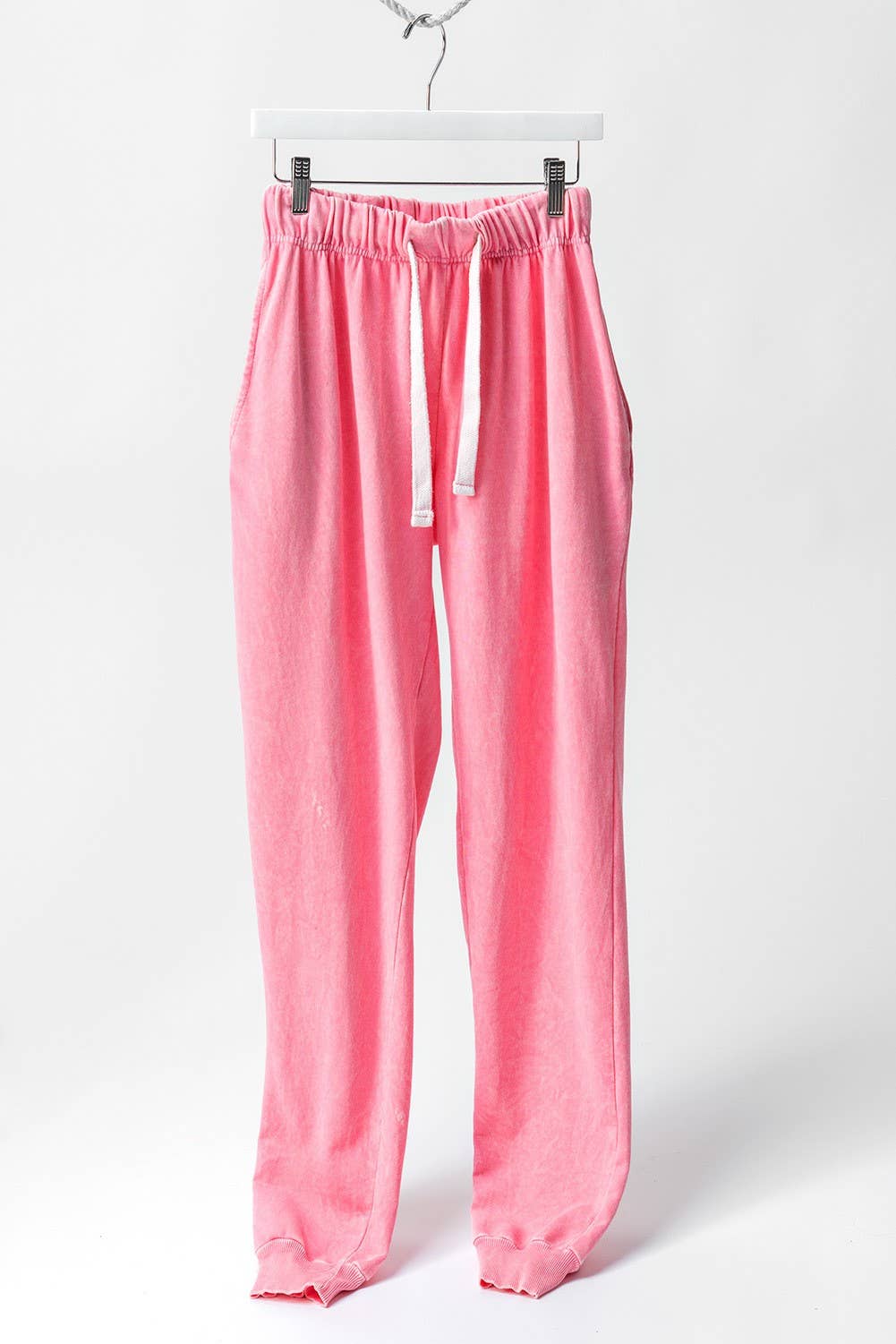 Urban Daizy Mineral Wash Cotton Blend Jogger Sweatpants BUBBLEGUM PINK Lounge Sweatpants/Joggers - Women's (TNPT0005-BUBBLEGUM PINK) – alternate view