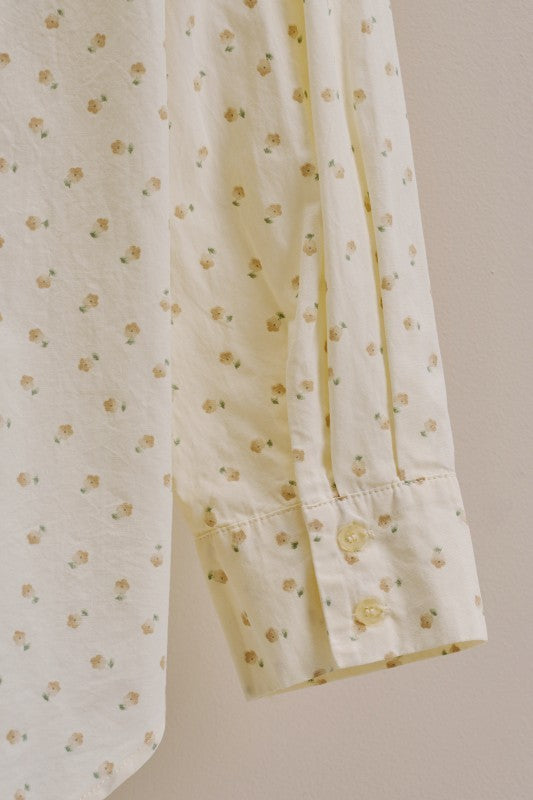 Soft Meadow Button-Down Shirt in CREAM - Women's Shirts & Blouses | Urban Daizy