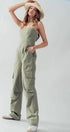 Urban Daizy Strapless Wide Leg Cargo Pocket Artisanal Jumpsuit Moss Jumpsuit - Women's (UDZ-JR-00002) – alternate view 9