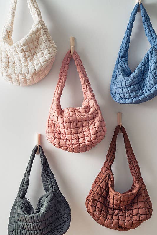 Urban Daizy Puff Quilted Shoulder Tote Bag Beige Shoulder Bag - Women's (UDZ-BG-00001) – alternate view 6