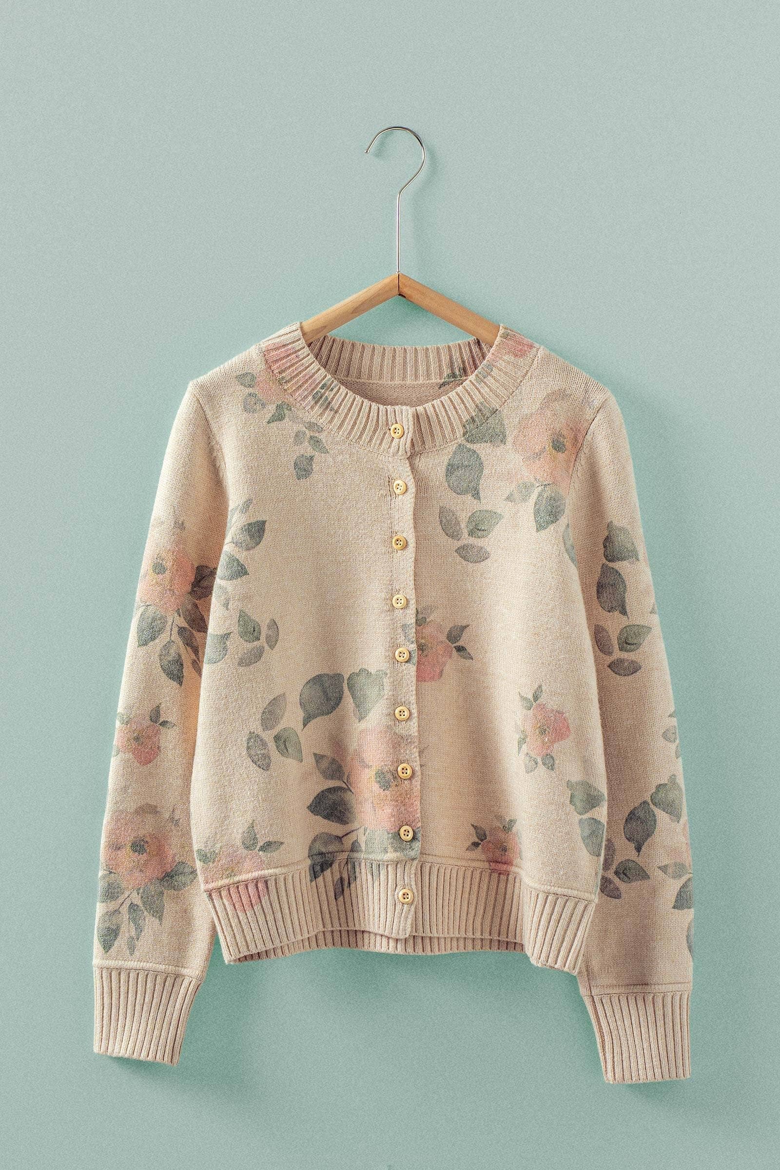 Romantic Floral Print Cardigan