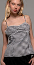 Urban Daizy Gingham Scallop Trim Cropped Tank Black Tank Top - Women's (UDZ-TP-01035)