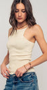 Urban Daizy Ribbed Knit Halter Spaghetti Strap Tank Top Black Tank Top - Women's (UDZ-TP-00490) – alternate view 5