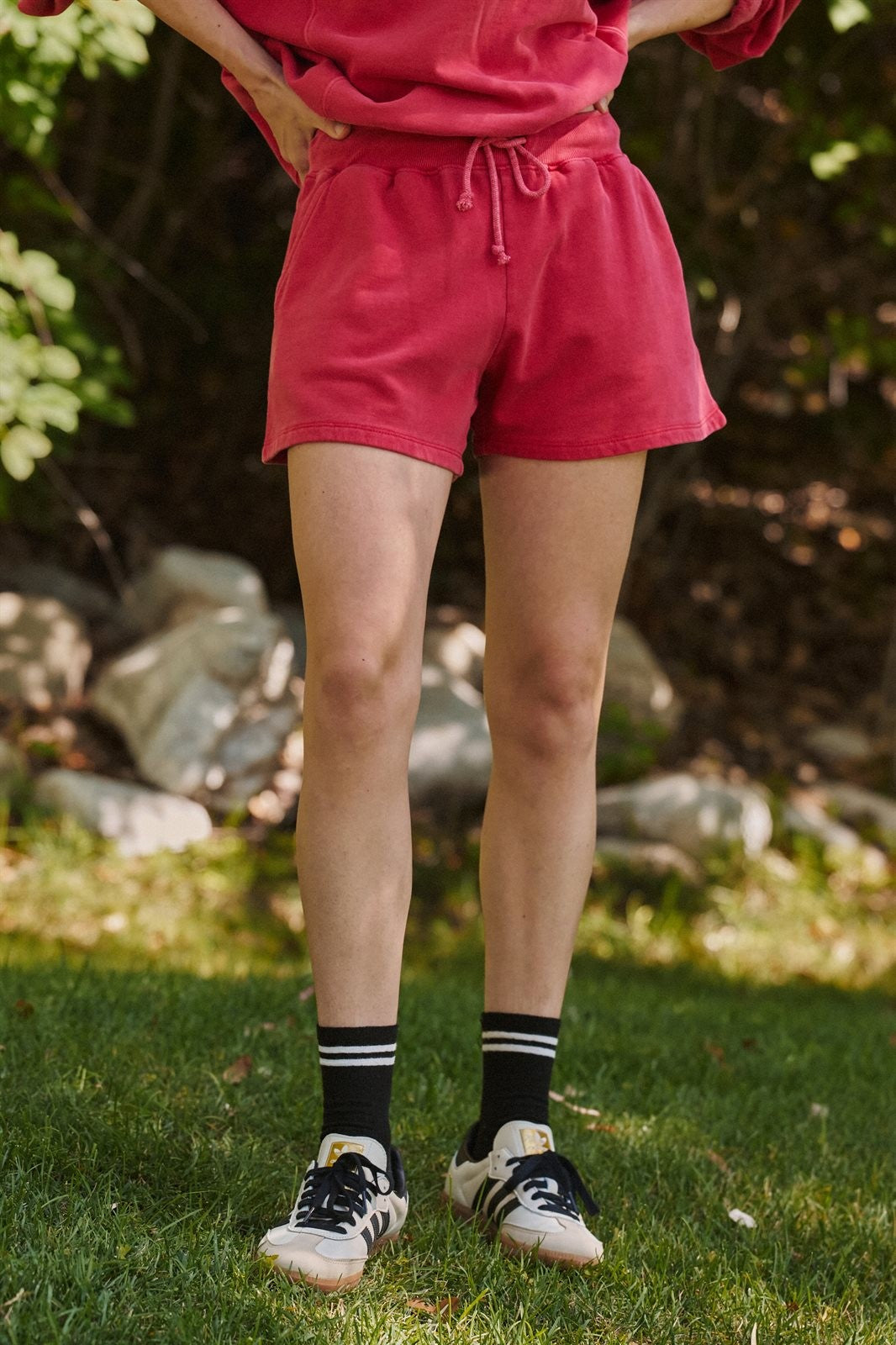 Sporty Chill Lounge Shorts in CORAL - Women's Casual Shorts | Urban Daizy