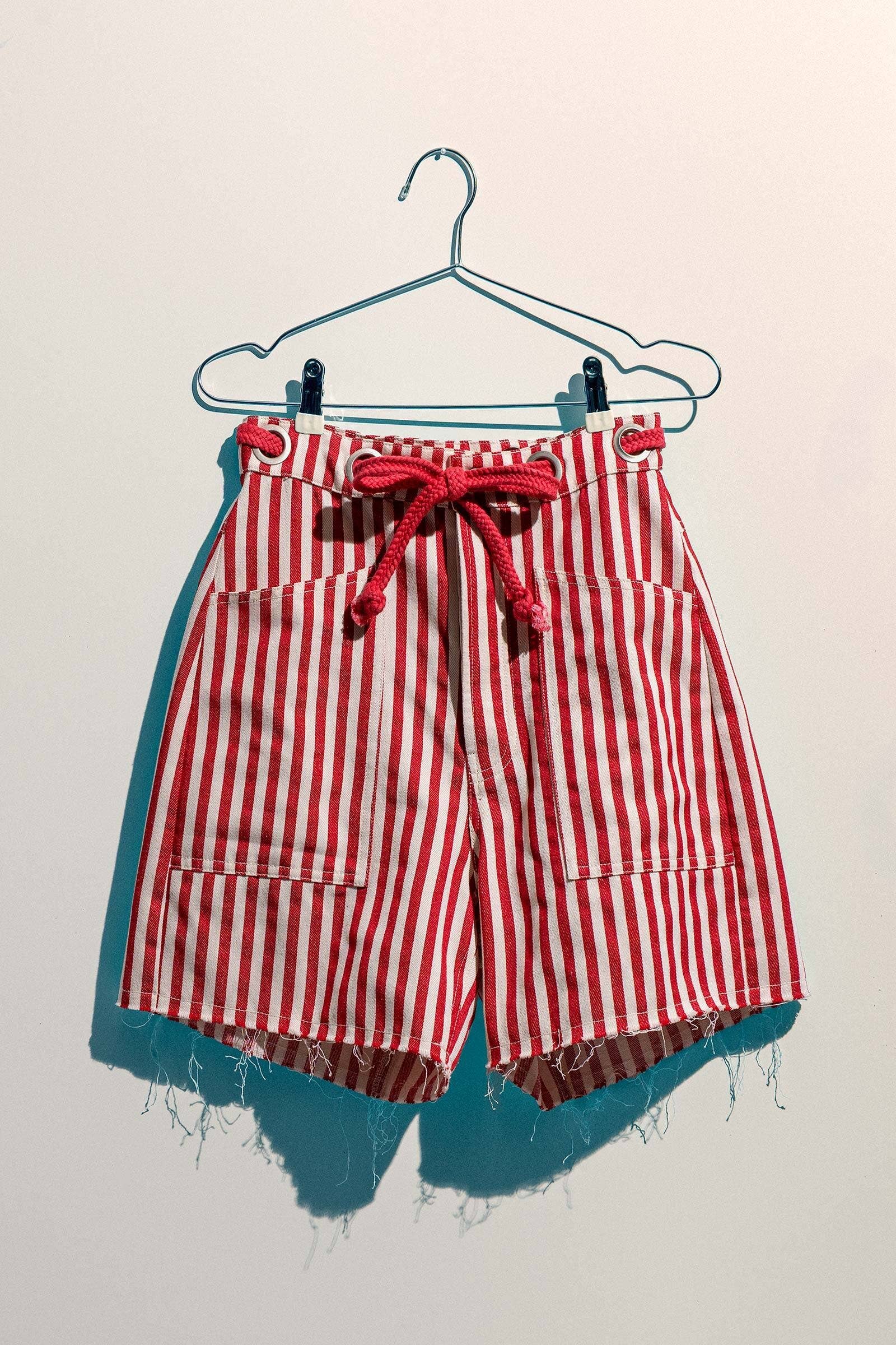 Urban Daizy Striped High-Rise Denim Shorts Blue Shorts - Women's (UDZ-DR-00389) – alternate view 18