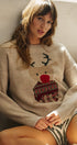 Rudolph Crewneck Knit Sweater in TAUPE	 - Women's Sweaters | Urban Daizy