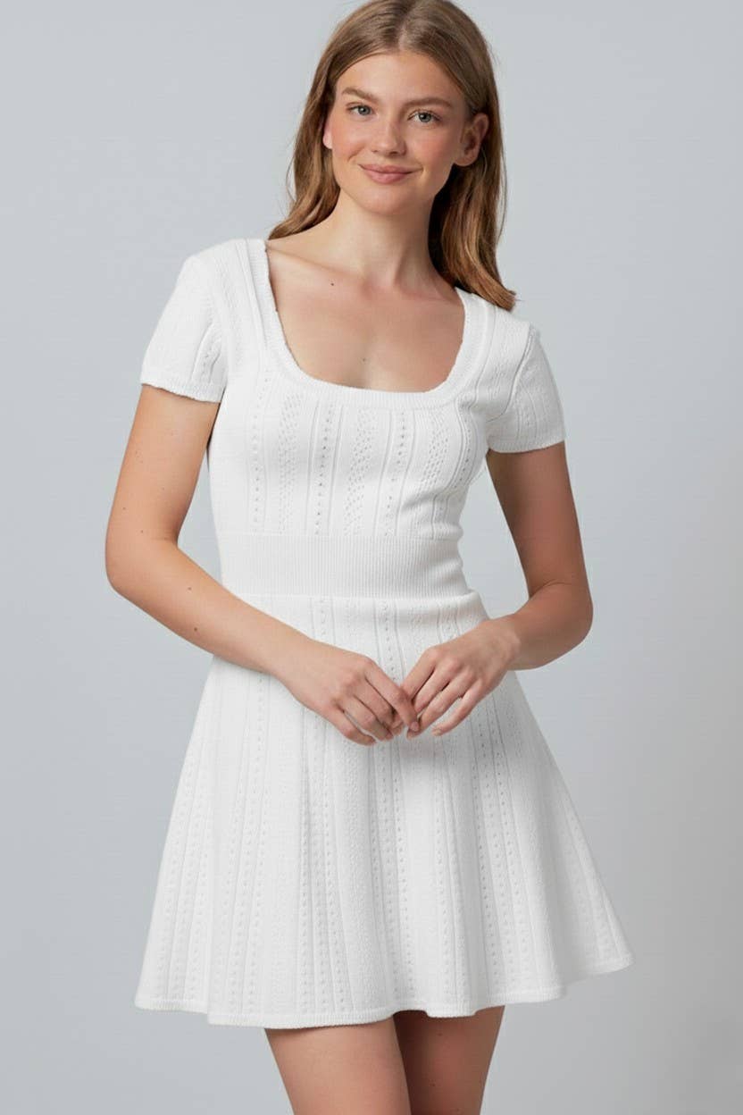 Urban Daizy Pointelle Knit Square Neck Mini Dress Mint Dress - Women's ï¿½ï¿½ï¿½ alternate v