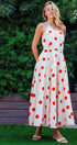 Urban Daizy Polka Dot Halter Cotton Maxi Dress Smocked Back Red Dress - Women's (UDZ-DR-00519) – alternate view 11