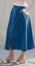 Urban Daizy Button-Front Denim Midi Skirt Denim Skirt - Women's (UDZ-SK-00176) – alternate view 2