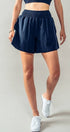 Urban Daizy Smocked High Waist Relaxed Fit Summer Shorts Navy Shorts - Women's (UDZ-PT-00266) – alternate view 6