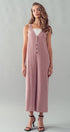Urban Daizy Textured Button Front Wide Leg Jumpsuit Mauve Jumpsuit - Women's (UDZ-JR-00017) – alternate view 9