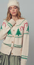 Urban Daizy Graphic Knit Eyelit Tier Button-Front Cardigan Ivory Cardigan - Women's (UDZ-KN-00150) – alternate view 3