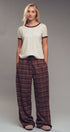 Urban Daizy Plaid Wide-Leg Lounge Pants Brown-Multi Lounge Sweatpants/Joggers - Women's (UDZ-KN-00150) – alternate view 12