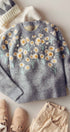 Urban Daizy Daisy Embossed 3D Floral Knit Sweater Brown Knit Sweater - Women's (UDZ-KN-00653) – alternate view 13
