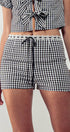 Urban Daizy Gingham Scallop Trim Shorts Brown Shorts - Women's (UDZ-PT-00474) – alternate view 7