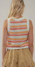 Urban Daizy Striped Crochet Tank Top with Contrast Trim Detail Blue-Multi Tank Top - Women's (UDZ-TP-00260) – alternate…
