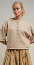 Soft Touch Elbow-Length Knit Cardigan in OATMEAL - Women's Cardigans & Shrugs | Urban Daizy