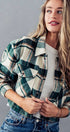 Urban Daizy BELLA SNAP BUTTON PLAID CROP JACKET Camel Jacket - Women's (UDZ-OT-00264) – alternate view 11