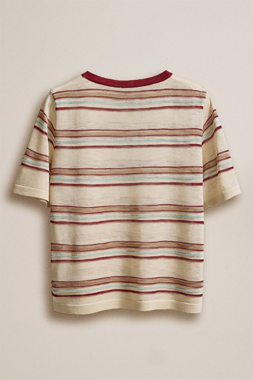Striped Knit Tee Vintage 70s Retro Boho Coastal Top for Wome in IVORY - Women's T-Shirts & Polos | Urban Daizy