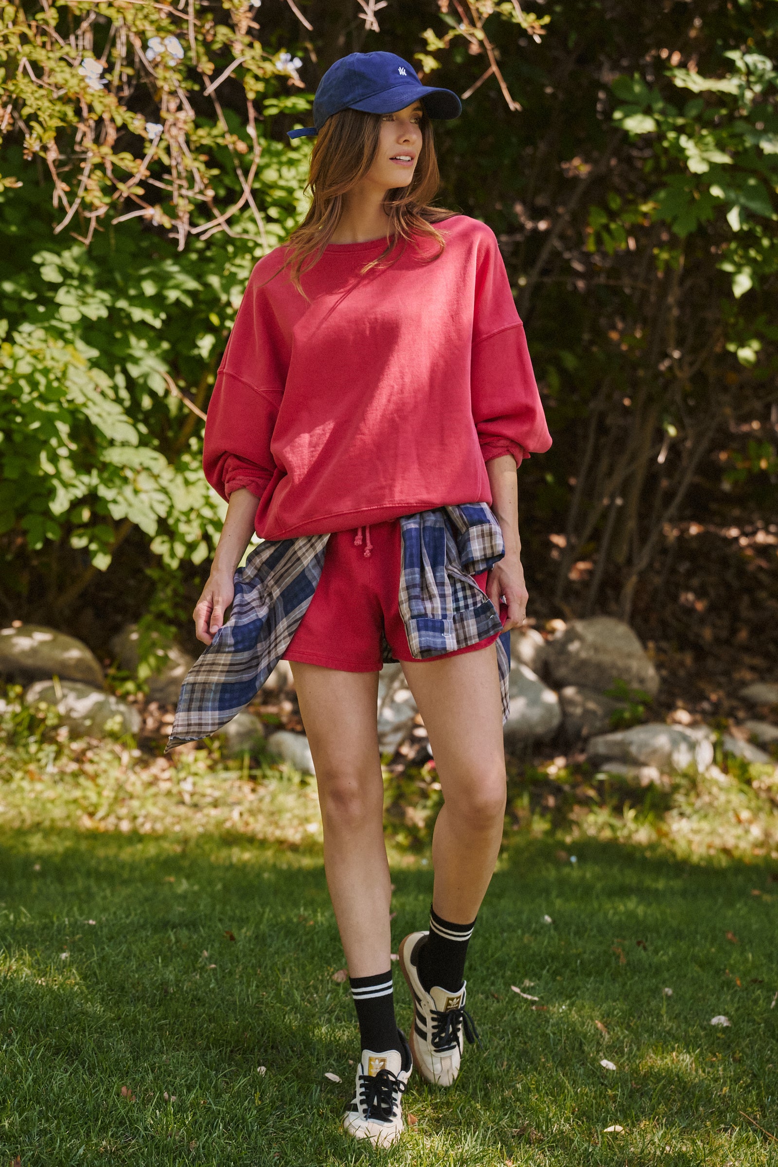 Crew Neck Comfort Washed  Sweatshirt