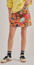 Travel Patch Print Mini Skirt in Italian Summer Vacation in MULTI - Women's Mini Skirts | Urban Daizy